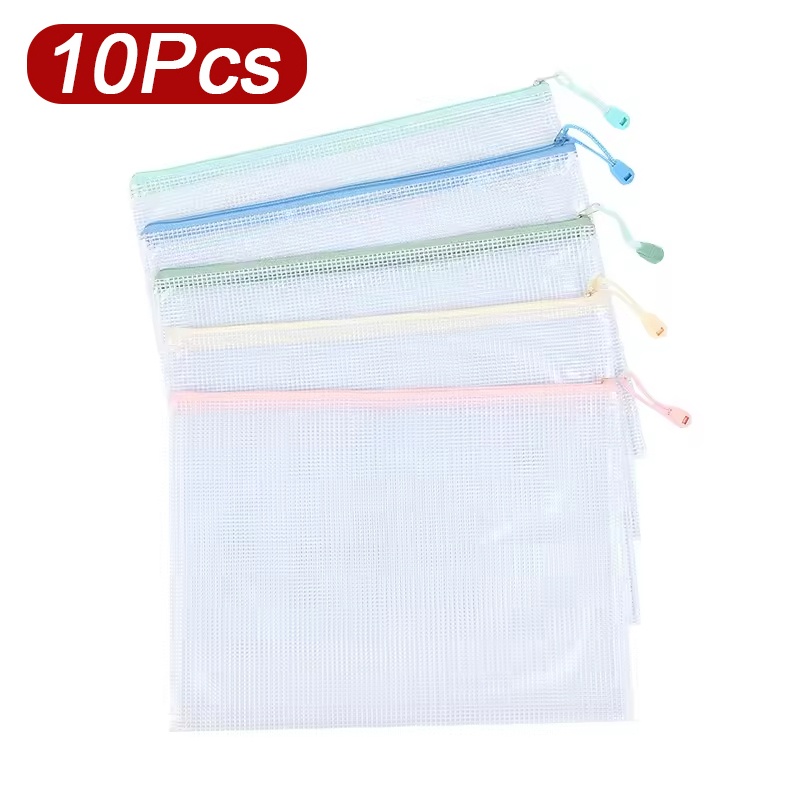 Is Stationery Office Supply - 5-30個入り ドキュメントジッパーメッシュバッグ フォルダーファイルポーチ A4用紙オーガナイザー A4 A5収納バッグ