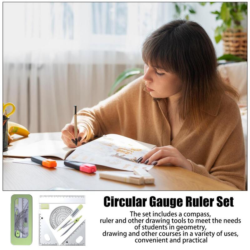 Compass Geometry Set - 分度器とコンパスのセット、数学ジオメトリキット、数学を使用したコンパスの製図、正方形定規など