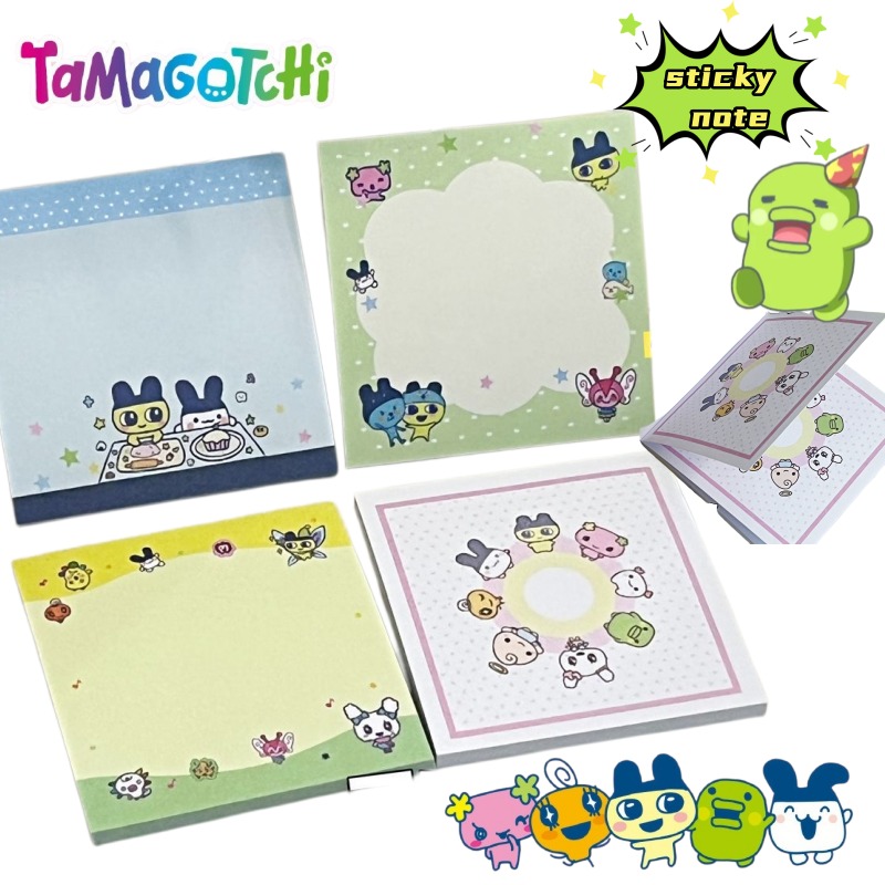 Stationery Supplier - 4 個たまごっちマメッチ漫画かわいいパターンメモパッドかわいい学生ノート学習付箋文具卸売