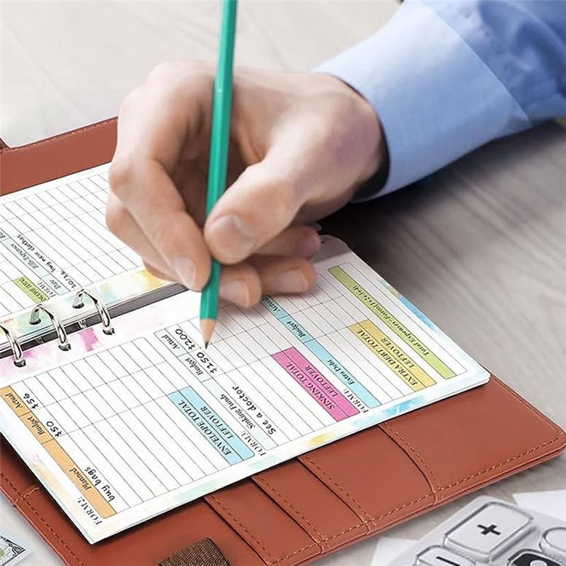 Planner Weekly Budget - 最新のABBQ-A6バジェットプランナーリフィル 82枚 マンスリー・ウィークリープランナーノートパッド A6バインダーカバー用6穴 セーブB