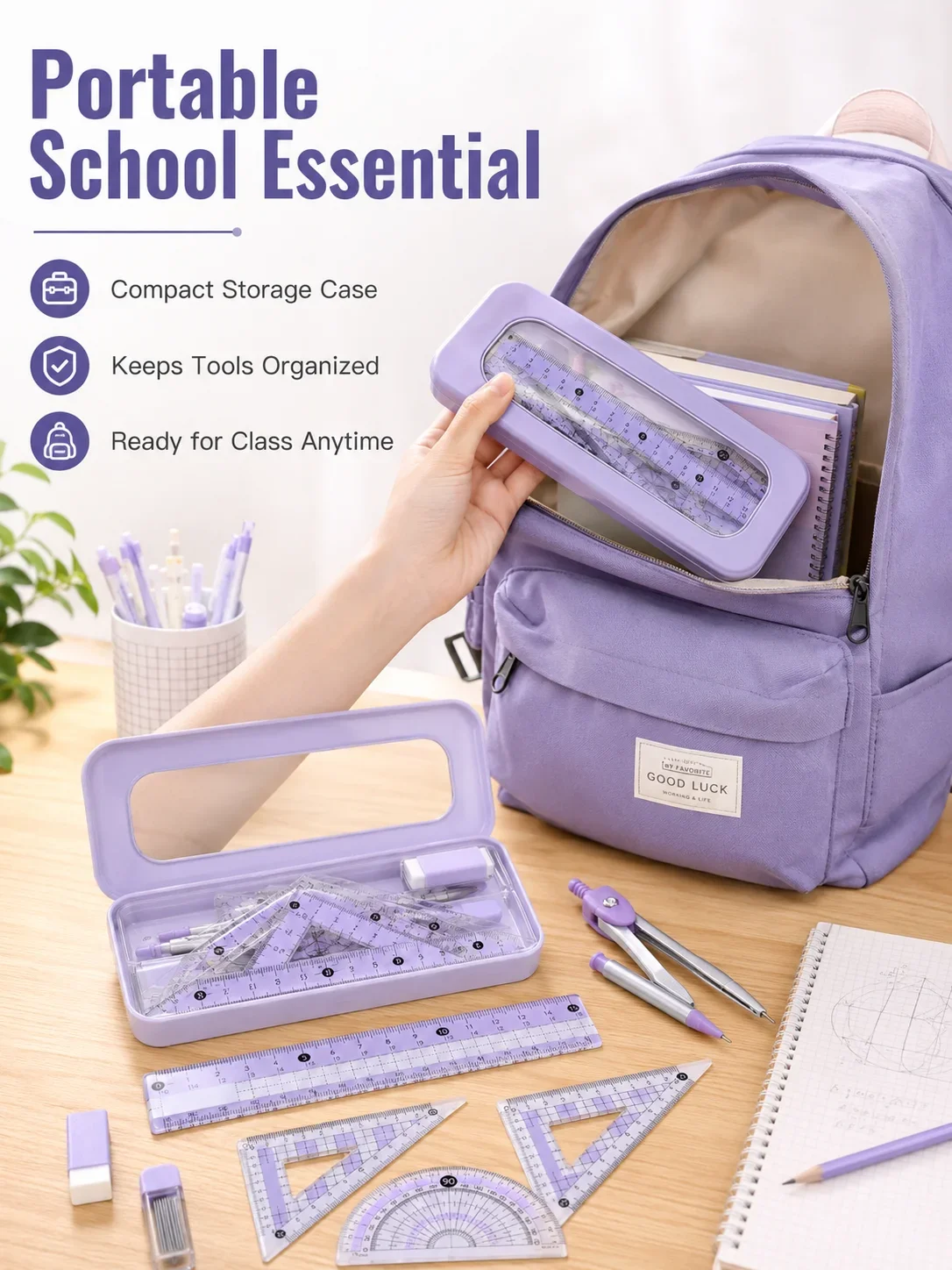 学生向け8点セット数学幾何学セット、コンパス、分度器、定規、 - Compass Geometry Set のレビューと価格