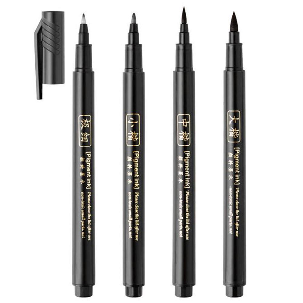 4pc ブラシペン書道ペン中国語単語学習文具学生アート描画マ - Stationery Supplier のレビューと価格