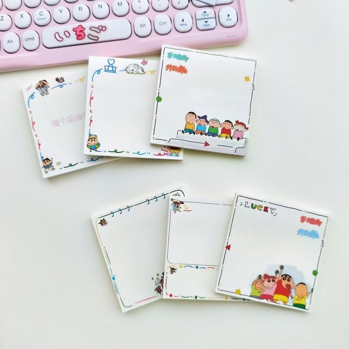 クレヨンしんちゃんの正方形付箋、かわいい漫画柄の自己粘着式、 - Sticky Note Cube のレビューと価格