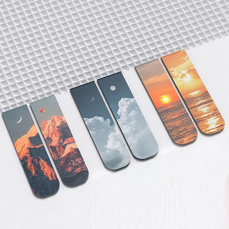 2 ピース/セットブックマーク美しい自然ブックマーカーページ - Paperclip Magnetic Set のレビューと価格